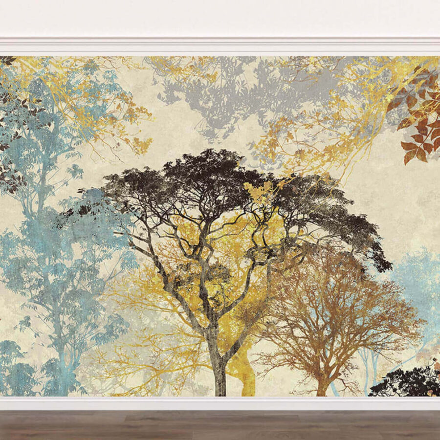Groupe d'arbres de couleurs différentes