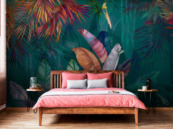Feuilles et oiseaux tropicaux colorés Feuilles et oiseaux tropicaux colorés