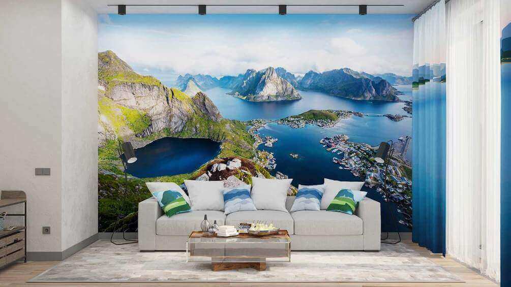 u60167pig1 - Vue d'une étendue d'eau et de montagnes - tegory