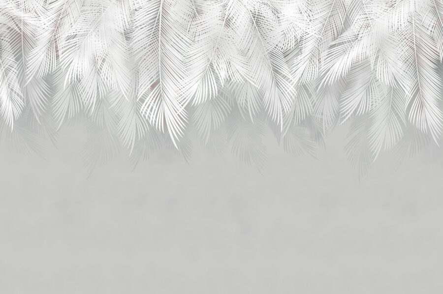 Motif de plumes blanches sur fond gris