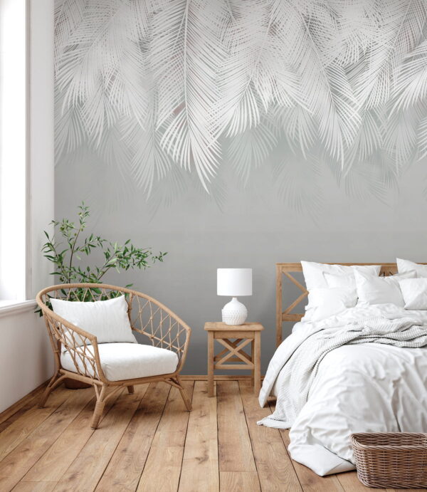 Motif de plumes blanches sur fond gris Motif de plumes blanches sur fond gris