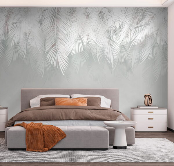 Motif de plumes blanches sur fond gris Motif de plumes blanches sur fond gris