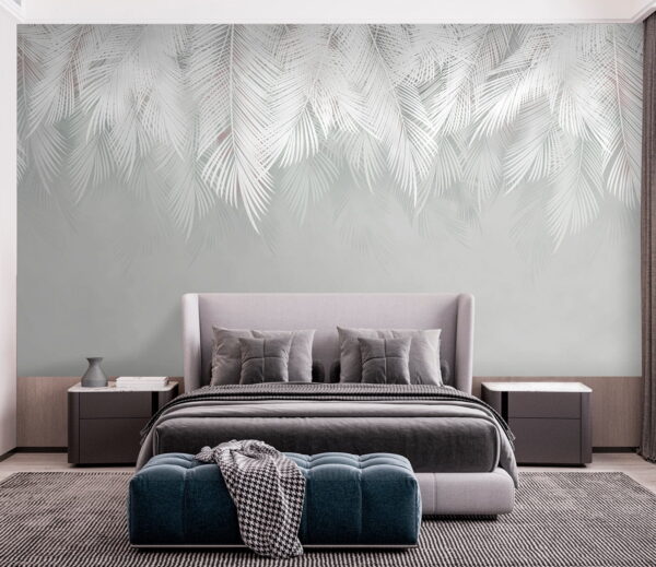 Motif de plumes blanches sur fond gris Motif de plumes blanches sur fond gris