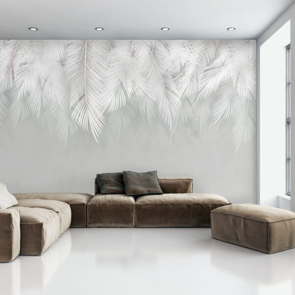Motif de plumes blanches sur fond gris Motif de plumes blanches sur fond gris
