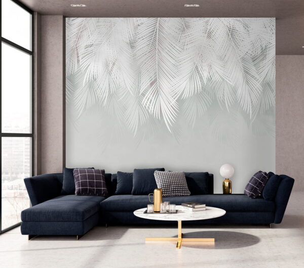 Motif de plumes blanches sur fond gris Motif de plumes blanches sur fond gris