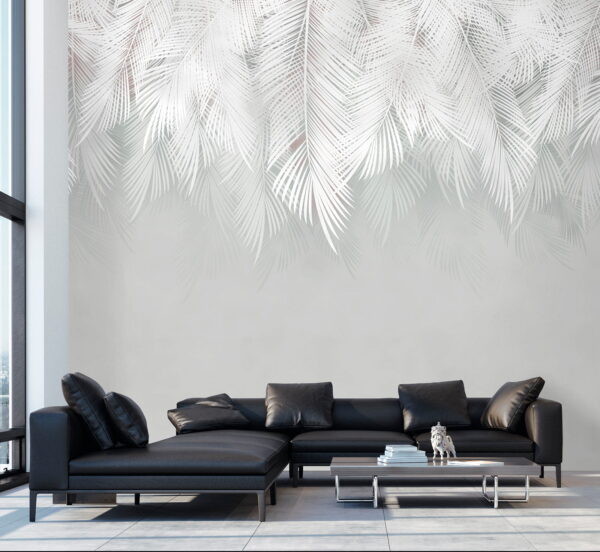 Motif de plumes blanches sur fond gris Motif de plumes blanches sur fond gris