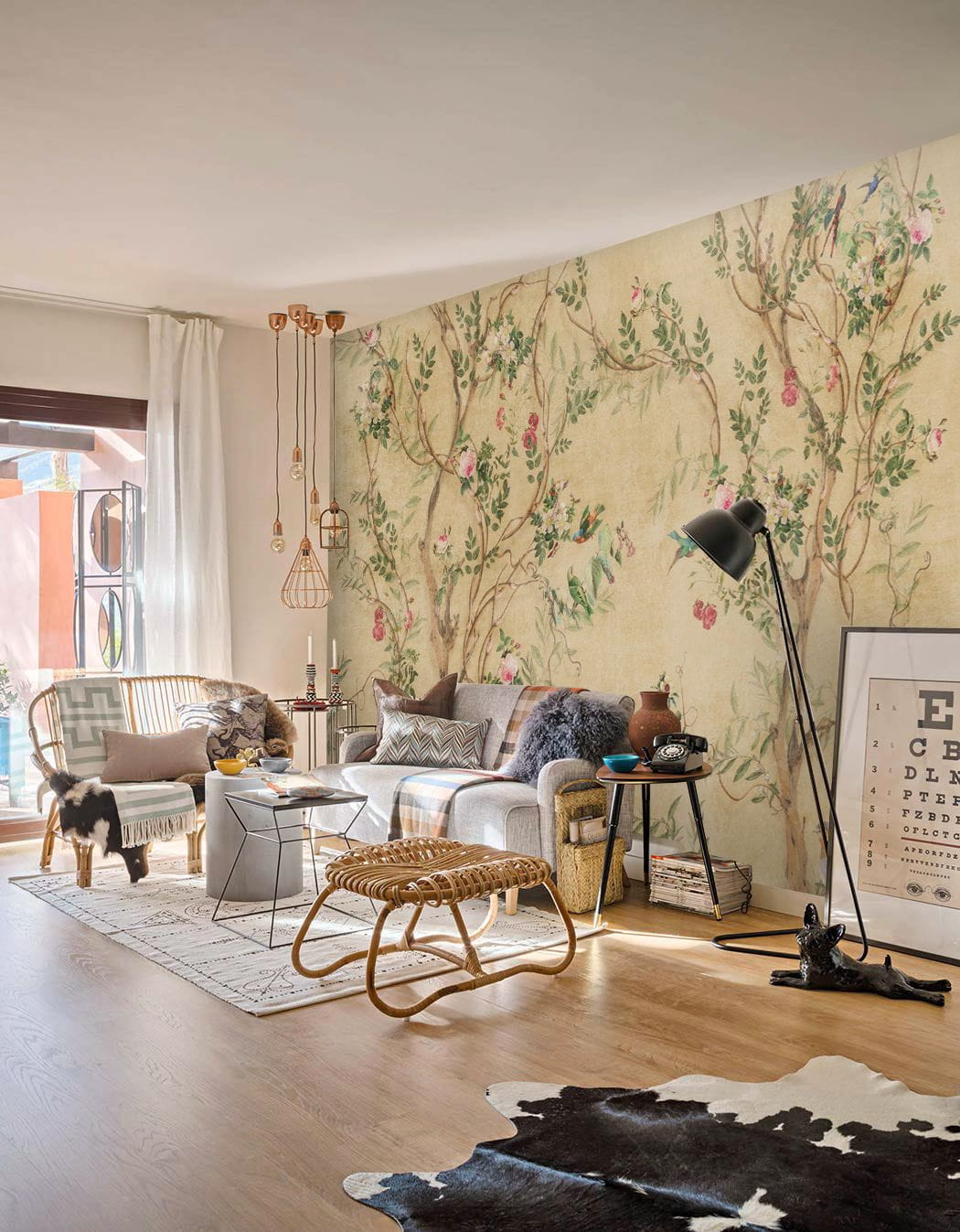 Papier peint avec des oiseaux et des fleurs u60295pig1m - Papier peint avec des oiseaux et des fleurs - tegory