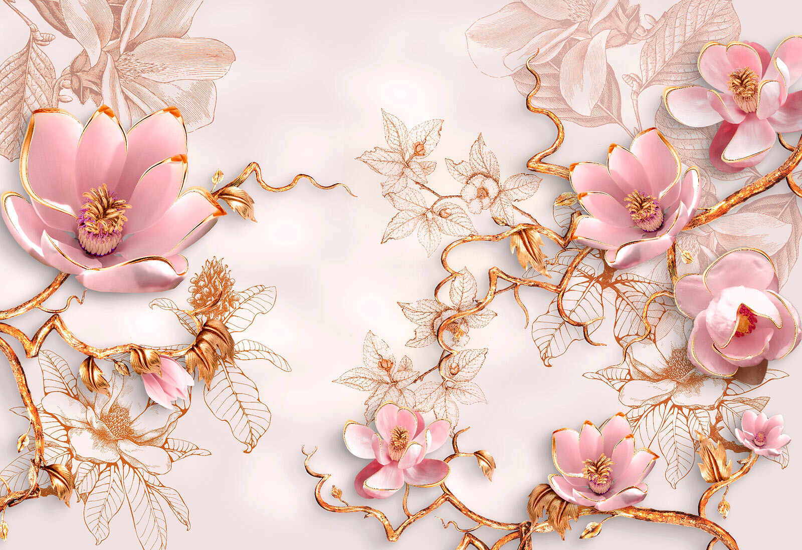 Fleurs roses sur fond blanc u60416v3p - Fleurs roses sur fond blanc - tegory