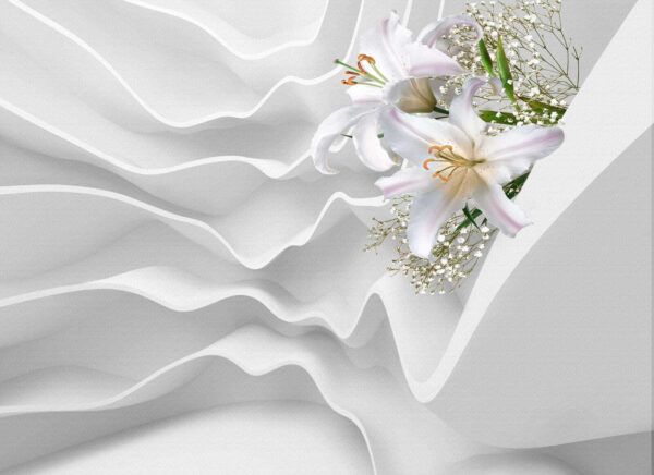 Arrangement de fleurs blanches sur une surface blanche Arrangement de fleurs blanches sur une surface blanche