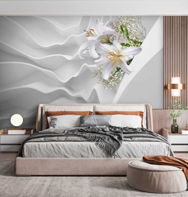 Arrangement de fleurs blanches sur une surface blanche Arrangement de fleurs blanches sur une surface blanche