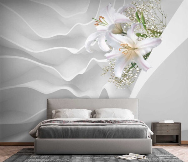 Arrangement de fleurs blanches sur une surface blanche Arrangement de fleurs blanches sur une surface blanche