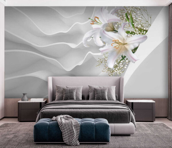 Arrangement de fleurs blanches sur une surface blanche Arrangement de fleurs blanches sur une surface blanche