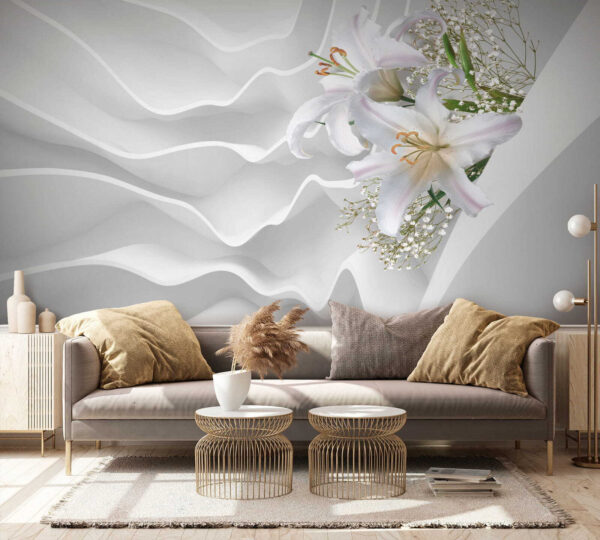 Arrangement de fleurs blanches sur une surface blanche Arrangement de fleurs blanches sur une surface blanche