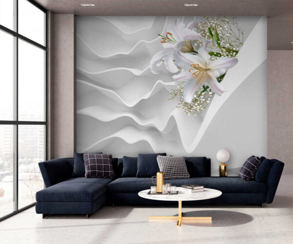 Arrangement de fleurs blanches sur une surface blanche Arrangement de fleurs blanches sur une surface blanche