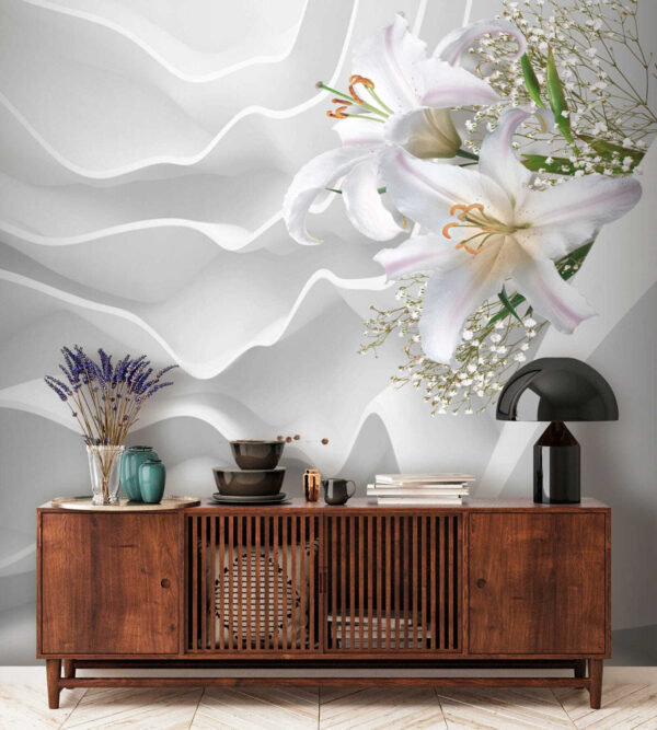 Arrangement de fleurs blanches sur une surface blanche Arrangement de fleurs blanches sur une surface blanche