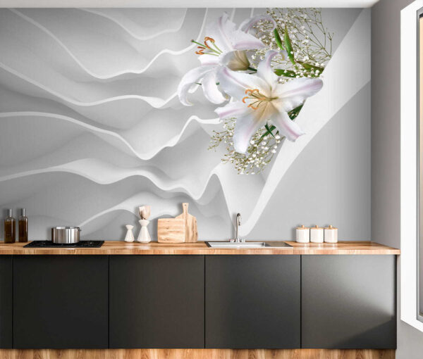 Arrangement de fleurs blanches sur une surface blanche Arrangement de fleurs blanches sur une surface blanche
