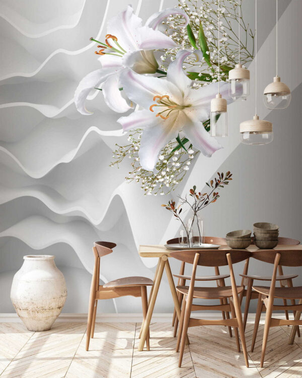 Arrangement de fleurs blanches sur une surface blanche Arrangement de fleurs blanches sur une surface blanche