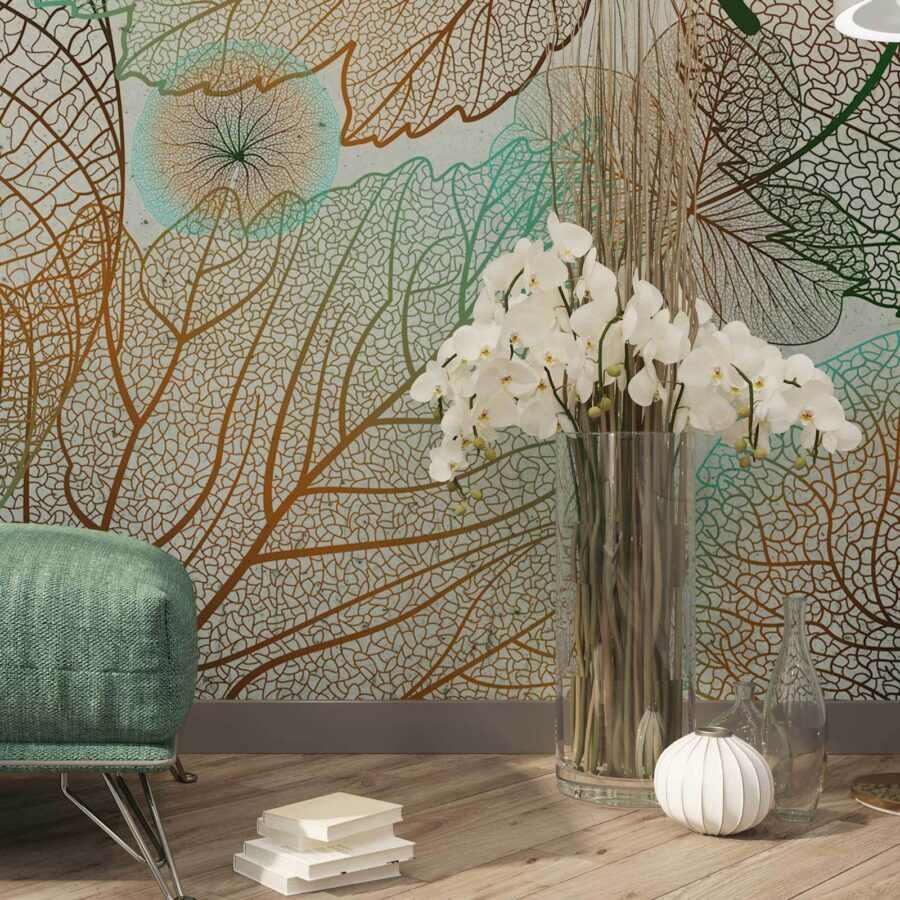 Des motifs naturels dans un feuillage délicat. Des motifs naturels dans un feuillage délicat.