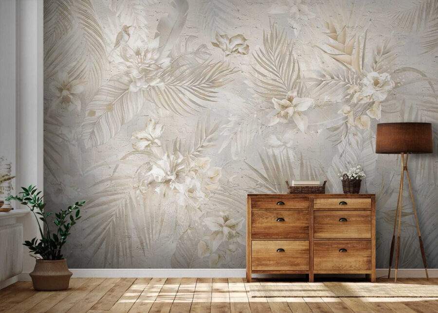 Papier peint Élégant motif floral dans des teintes douces. – Image 10