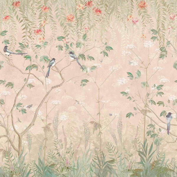 Papier peint avec des oiseaux sur des arbres et des fleurs u66462p 600x600 - Papier peint avec des oiseaux sur des arbres et des fleurs - tegory