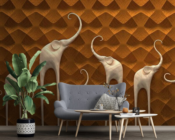 Groupe d'éléphants sur un mur u66588pig4 600x480 - Groupe d'éléphants sur un mur - tegory