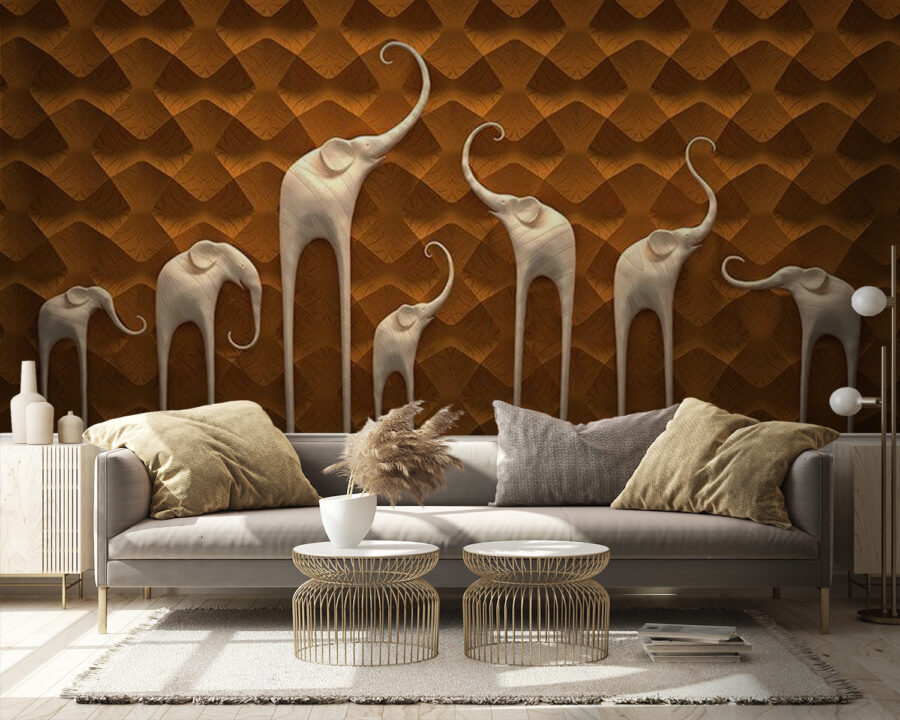 Groupe d'éléphants sur un mur u66588pig9 900x720 - Groupe d'éléphants sur un mur - tegory