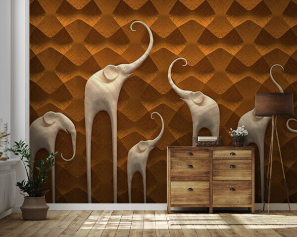 Groupe d'éléphants sur un mur u66588pig41m 600x480 - Groupe d'éléphants sur un mur - tegory