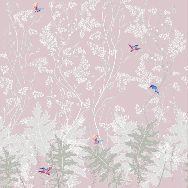 Papier peint avec des oiseaux et des plantes Papier peint avec des oiseaux et des plantes