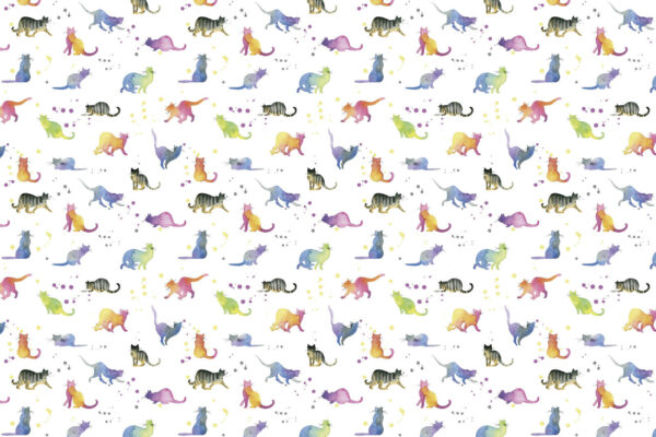 Motif de chats aquarellés Motif de chats aquarellés