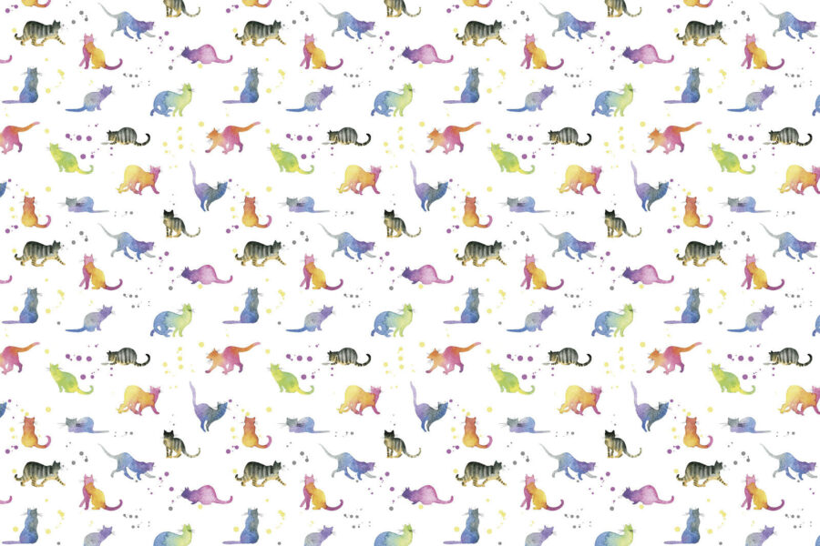 Motif de chats aquarellés Motif de chats aquarellés