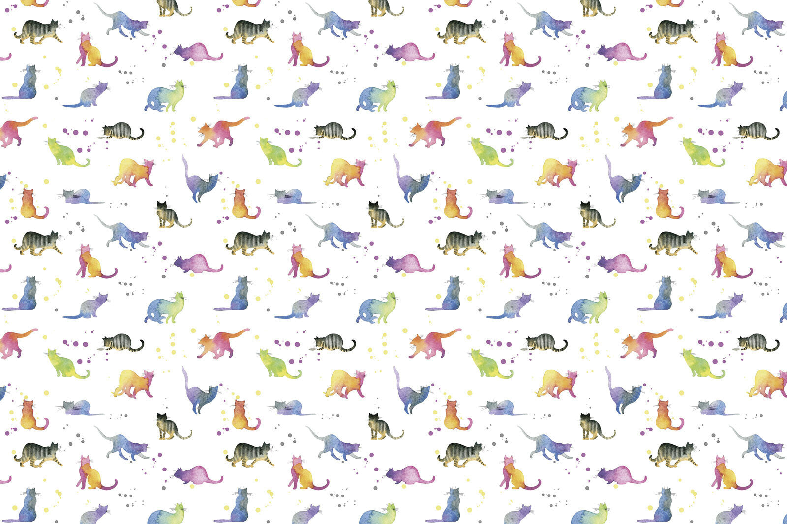 Motif de chats aquarellés u73311p - Motif de chats aquarellés - tegory