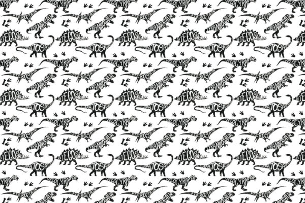 Modèle de dinosaures avec des mots Modèle de dinosaures avec des mots