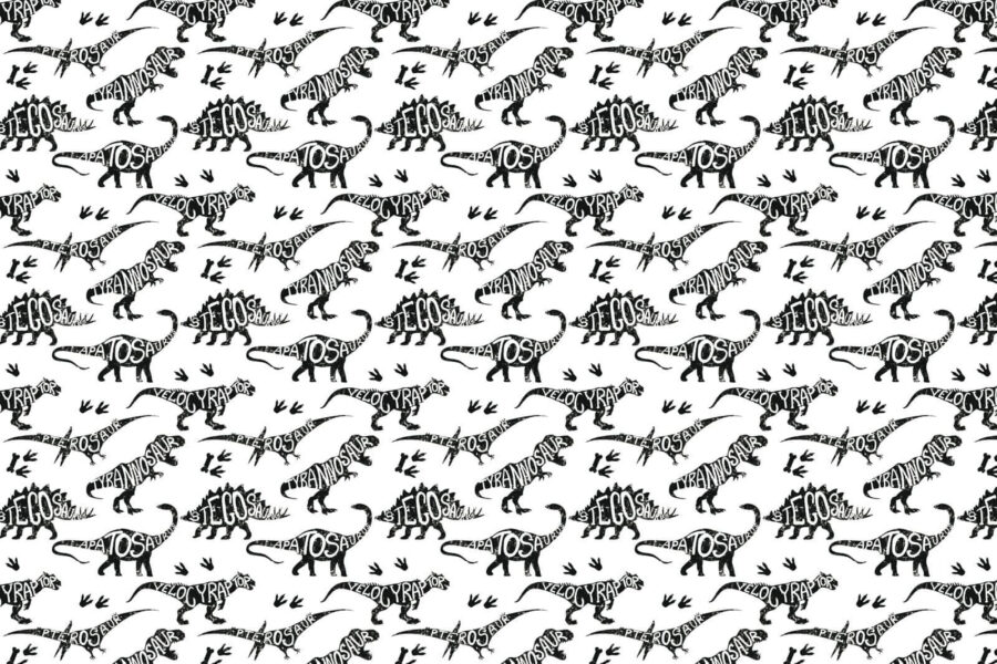 Modèle de dinosaures avec des mots