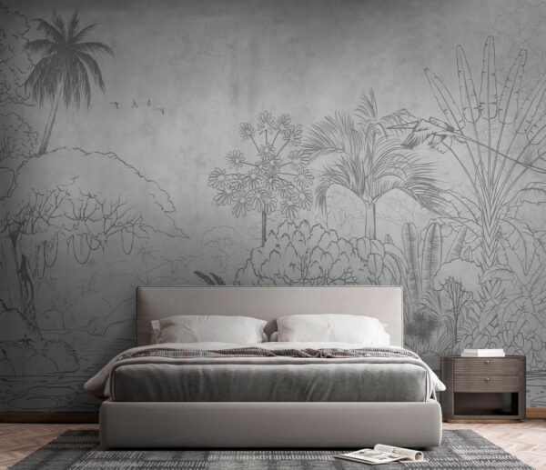 Dessin d'une rivière avec des arbres et des plantes Dessin d'une rivière avec des arbres et des plantes