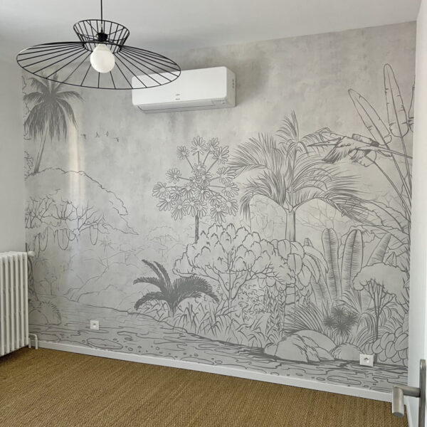 Dessin d'une rivière avec des arbres et des plantes Dessin d'une rivière avec des arbres et des plantes
