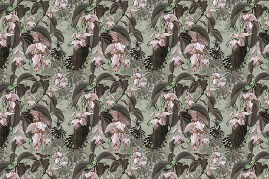 Motif de fleurs et d'oiseaux