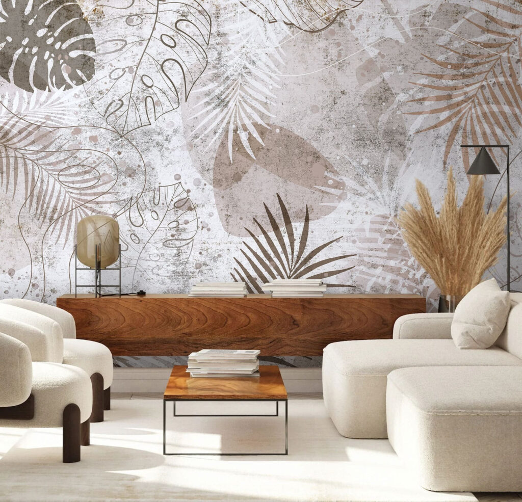 Elegant botanical patterns in neutral tones Elegant botanical patterns in neutral tones