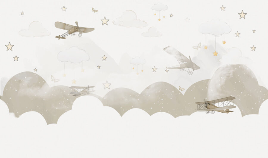 Groupe d'avions volant dans le ciel