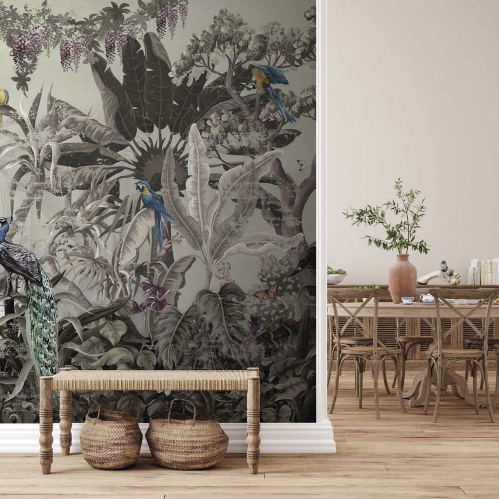 Peinture murale d'oiseaux et de plantes u73928pih3 1024x1024 - Peinture murale d'oiseaux et de plantes - tegory