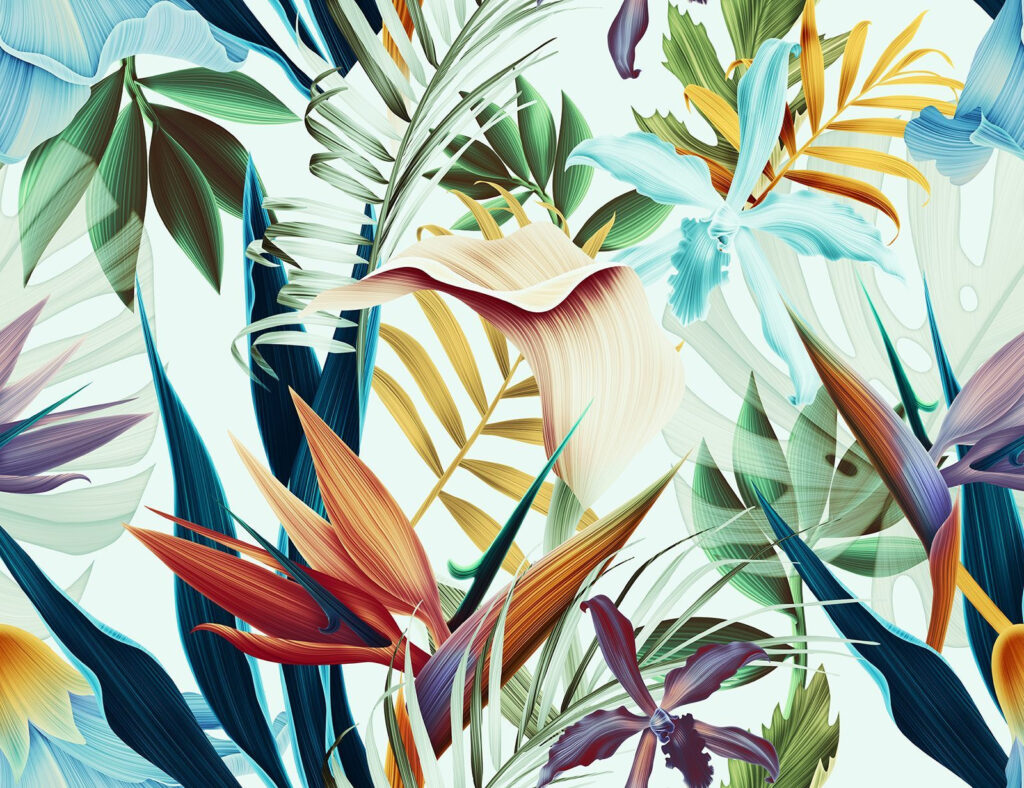 Motif floral coloré avec des fleurs Motif floral coloré avec des fleurs