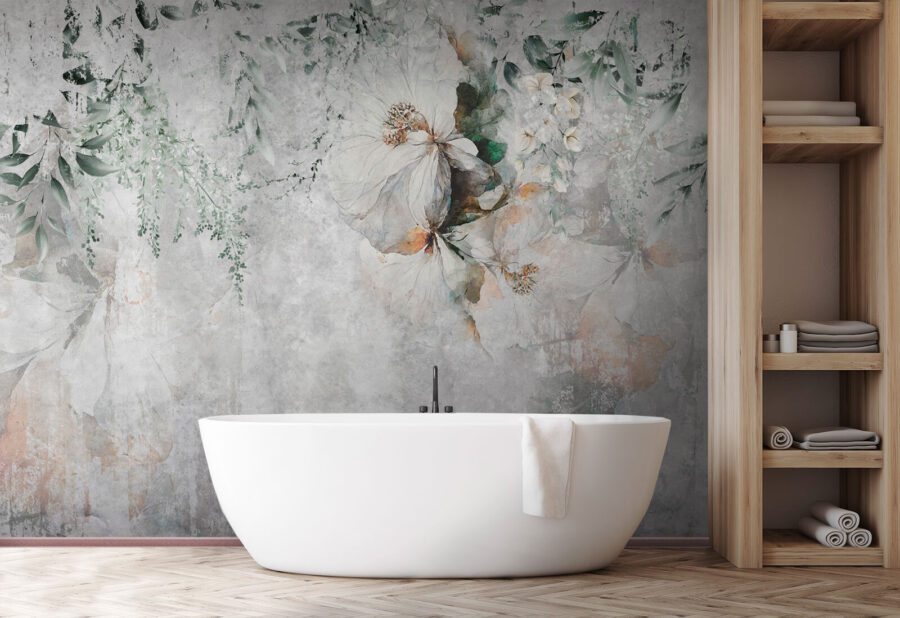 Peinture de fleurs et de feuilles