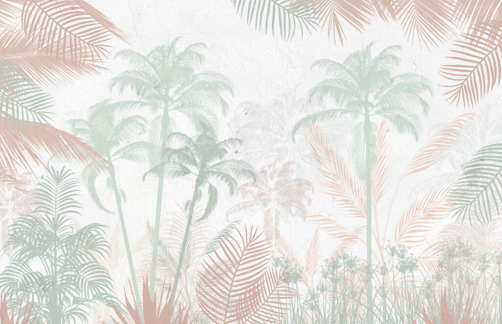 Palmiers et plantes sur fond blanc Palmiers et plantes sur fond blanc