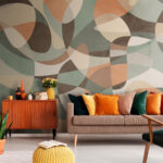 Papier peint Motif coloré sur une surface