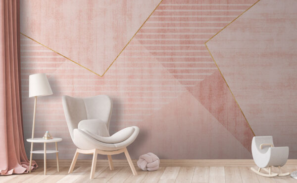 Papier peint Papier peint Des tons blush en harmonie géométrique (UGS : u74060)