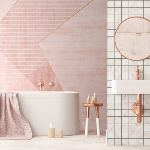Des tons blush en harmonie géométrique Des tons blush en harmonie géométrique