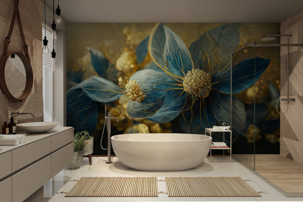 Elegant blue leaves and delicate blooms Elegant blue leaves and delicate blooms