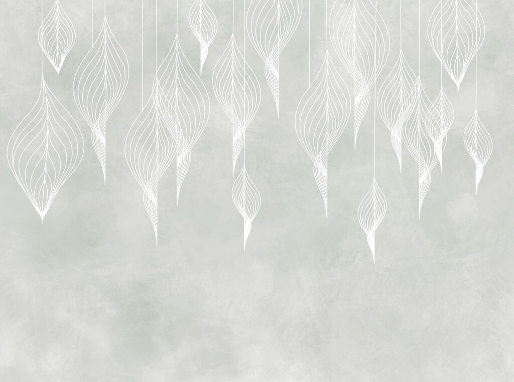 Dessin au trait blanc de feuilles Dessin au trait blanc de feuilles