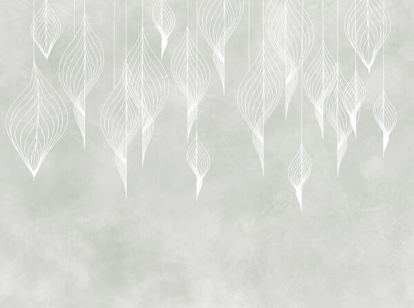 Dessin au trait blanc de feuilles Dessin au trait blanc de feuilles