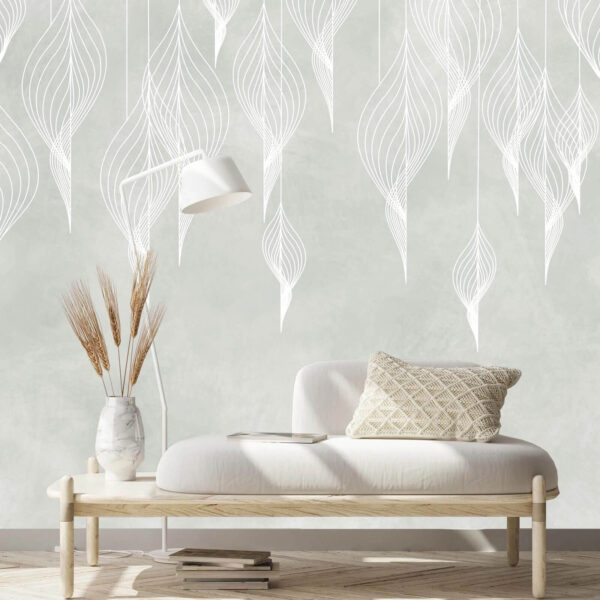 Dessin au trait blanc de feuilles Dessin au trait blanc de feuilles