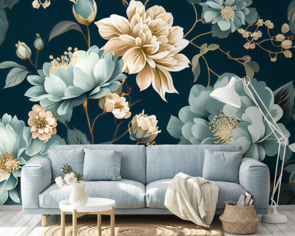 Motif floral sur fond sombre Motif floral sur fond sombre